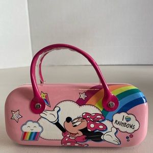Disney Minni Mouse hard clamshell eye glass carrying case with carrying straps